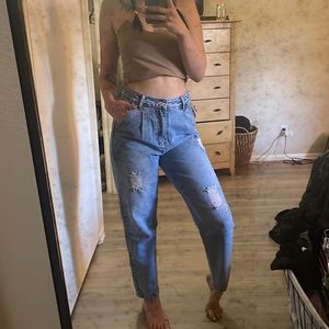 Small ripped mom jeans